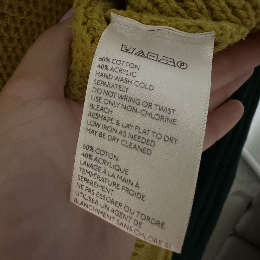 BDG Urban Outfitters Sweater Size S Mustard Yellow Cropped Cable Knit Boho - Picture 8 of 8